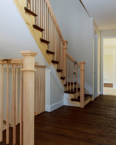 Beautiful of stair railing and staining with stains in new luxury home steps in house